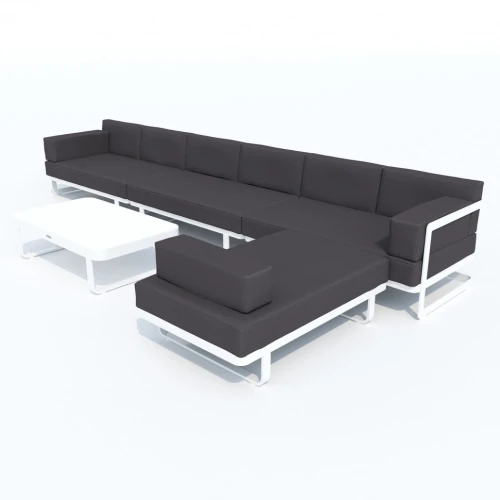 Лаунж зона TESORA антрацит - белый каркас