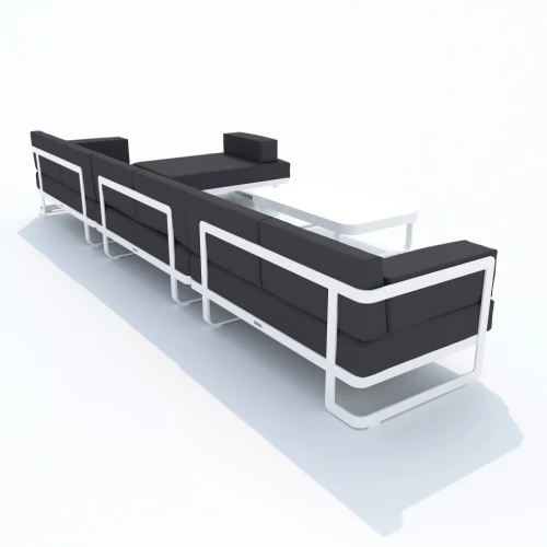 Лаунж зона TESORA антрацит - белый каркас