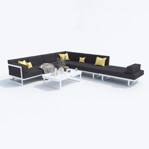 Лаунж зона TESORA антрацит - белый каркас