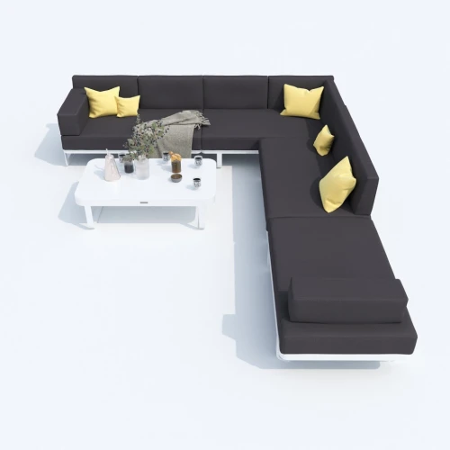 Лаунж зона TESORA антрацит - белый каркас