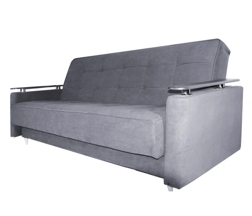 Диван София , с/м 126х186 , велюр серый, ППУ + Пружинный блок