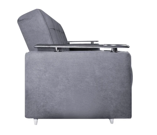 Диван София , с/м 126х186 , велюр серый, ППУ + Пружинный блок