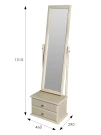 Зеркало с тумбой Селена слоновая кость 151 см х 46 см