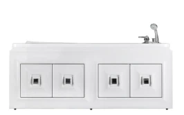 Экран Риккардо 1800, 4 распашные двери, патина серебро, белый