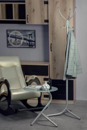 Стол журнальный Дуэт 5 металлик/ прозрачное