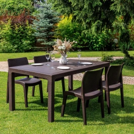 Обеденный комплект JULY S коричневый