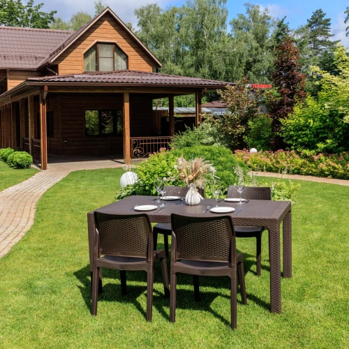 Обеденный комплект JULY S коричневый