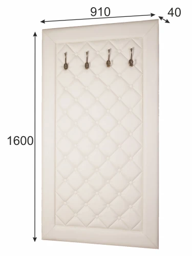 Вешалка в прихожую Оливия Н2 экокожа молочный