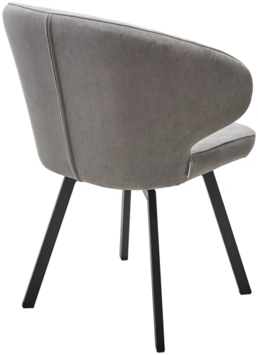 Стул ХИЛТОН 360 град., цвет B22 Серый, велюр / черный каркас М-City