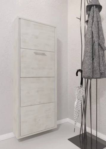 Обувница ЛАЙТ 4 МП (Выбеленное дерево / Выбеленное дерево)