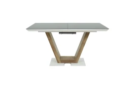 Стол Торонто 140, Белый с чёрным стеклом/Ель умбра, белый Стол Торонто 140, Белый с чёрным стеклом/Ель умбра, белый