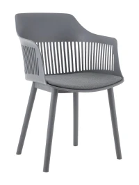 DC273 Стул пластиковый, СЕРЫЙ#7937 c подушкой