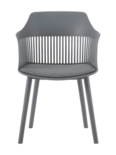 DC273 Стул пластиковый, СЕРЫЙ#7937 c подушкой