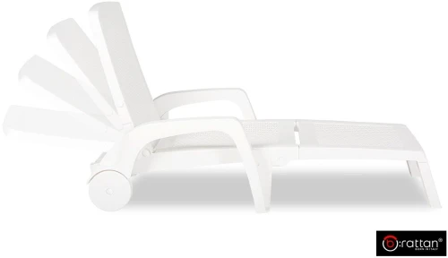 Шезлонг B:rattan MIAMI складной, белый