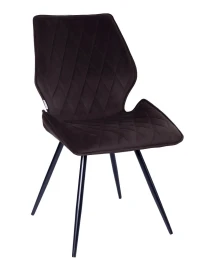DC230 Стул мягкий, ГОРЬКИЙ ШОКОЛАД#M420-11 велюр, каркас металл, черный КРУГЛЫЙ