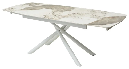 Стол RIVOLI 140 GLOSS LUXURY PANDORA SOLID CERAMIC / WHITE, ®DISAUR