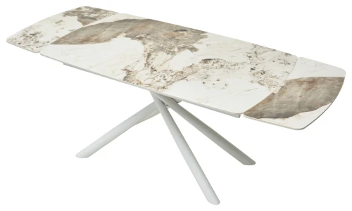 Стол RIVOLI 140 GLOSS LUXURY PANDORA SOLID CERAMIC / WHITE, ®DISAUR