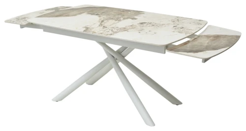 Стол RIVOLI 140 GLOSS LUXURY PANDORA SOLID CERAMIC / WHITE, ®DISAUR