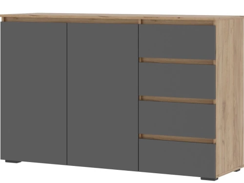 Комод «Хелен» КМ-06, графит/дуб крафт золотой