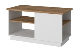 MATEO, Стол журнальный. Цвет БЕЛЫЙ / ДУБ НАВАРРА