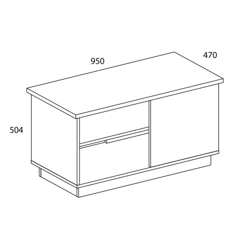 MATEO, Стол журнальный. Цвет БЕЛЫЙ / ДУБ НАВАРРА