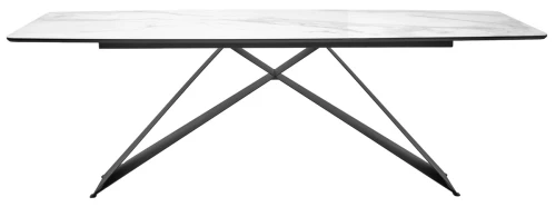 Стол МАРСЕЛЬ 220 Белый мрамор, стекло / Черный М-City