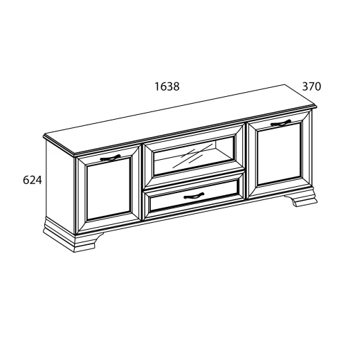 Тумба RTV 1V2D1S, TIFFANY, цвет вудлайн кремовый