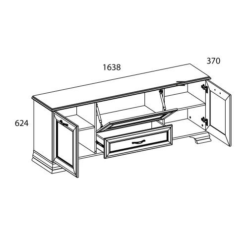 Тумба RTV 1V2D1S, TIFFANY, цвет вудлайн кремовый