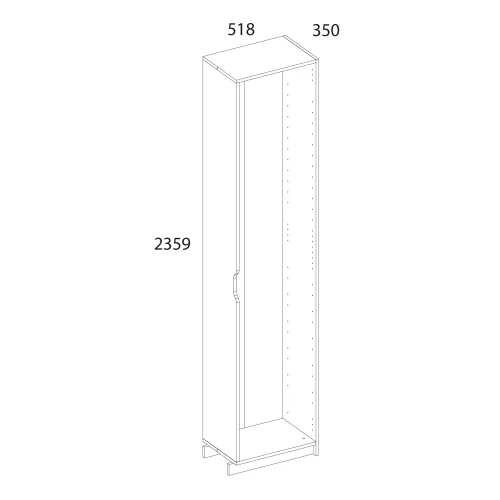 Серия модульных шкафов, Корпус шкафа 51/35 P. Цвет БЕЛЫЙ