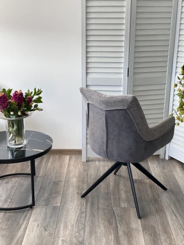 Стул PONTUS 360 град. поворот. KN01-03 Серый/ BZ1046-02 Темно-серый/ Черный, ®DISAUR