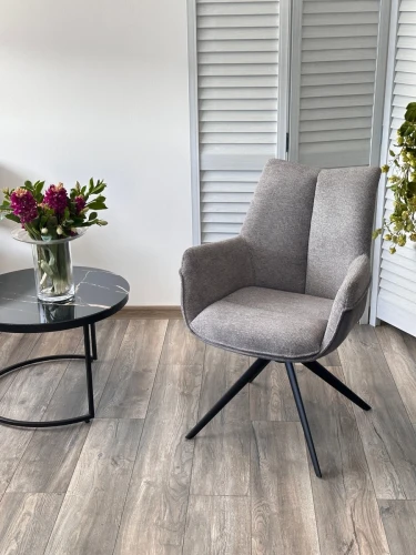 Стул PONTUS 360 град. поворот. KN01-03 Серый/ BZ1046-02 Темно-серый/ Черный, ®DISAUR