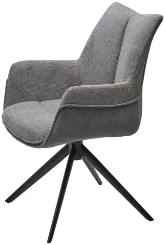 Стул PONTUS 360 град. поворот. KN01-03 Серый/ BZ1046-02 Темно-серый/ Черный, ®DISAUR