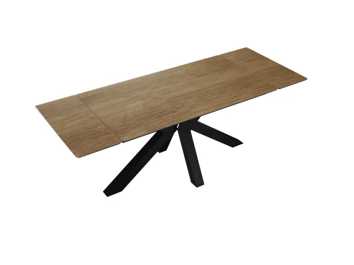 Стол DikLine SFE140 Керамика древесная OAKWOOD HONEY/подстолье черное/опоры черные (2 уп.)