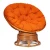 Кресло-качалка PAPASAN/ПАПАСАН w 23/01 B /с подушкой/ 115х78х104 см, Cognac (коньяк), ткань Оранжевый, С 23