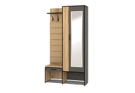 Прихожая Ольга Лофт 4, Дуб крафт золотой/Темно-серый