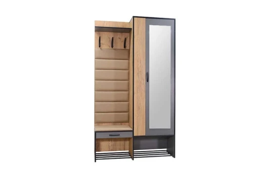 Прихожая Ольга Лофт 4, Дуб крафт золотой/Темно-серый