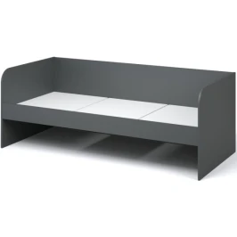 Кровать-топчан «Квадро» 90, с основанием под матрас, Антрацит/Белый