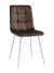 DC209 Стул мягкий, ГОРЬКИЙ ШОКОЛАД#G62-10 велюр, каркас металл белый КРУГЛЫЙ