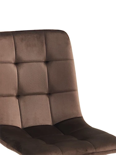 DC209 Стул мягкий, ГОРЬКИЙ ШОКОЛАД#G62-10 велюр, каркас металл белый КРУГЛЫЙ