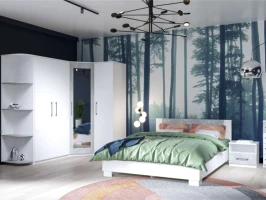 Спальня «Аврора», Белый/Ателье светлый Спальня «Аврора», Белый/Ателье светлый