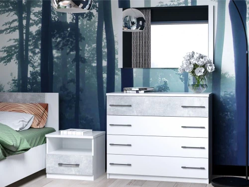 Спальня «Аврора», Белый/Ателье светлый