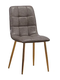 C919/DC809 Стул мягкий, СЕРЫЙ#19-5 экокожа, каркас металл золото КРУГЛЫЙ