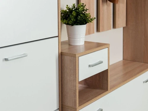 Прихожая «Интер» со шкафом, Дуб сонома/белый