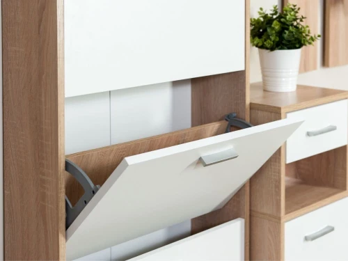 Прихожая «Интер» со шкафом, Дуб сонома/белый