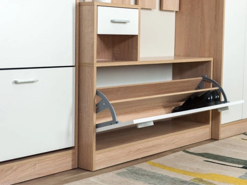 Прихожая «Интер» со шкафом, Дуб сонома/белый