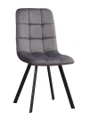 C919/DC809 Стул мягкий, ГРАФИТ#h21 велюр, каркас металл черный КВАДРАТ