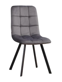 C919/DC809 Стул мягкий, ГРАФИТ#h21 велюр, каркас металл черный КВАДРАТ