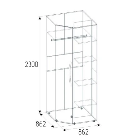 Шкаф угловой Nature 156 гаскон