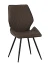 DC233 Стул мягкий поворотный 360, ШОКОЛАД экокожа, каркас металл, черный КРУГЛЫЙ