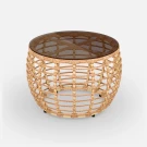 Стол Lotus D630 СТ кофейный Индийское дерево, RAL 1014, CT.Бронза из искусственного ротанга